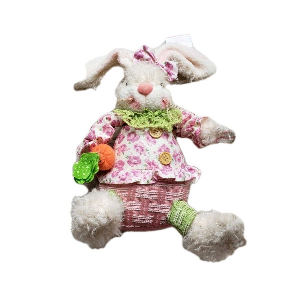 Burton & Burton 16" Easter Bunny Sitting Rabbit Stuffed Animal Plush 2014 RARE